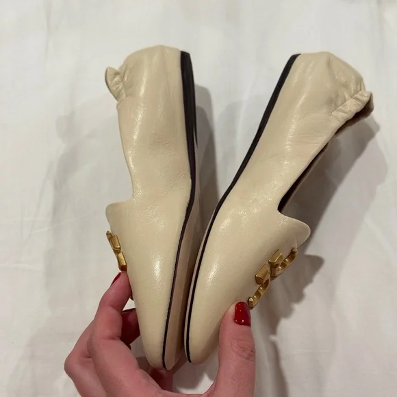 Tory Burch Cream Eleanor Round Toe Loafers, 5.5 women’s - Picture 8 of 13